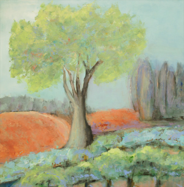 Ann Hart Marquis-Chalk Hill Oak-painting a river