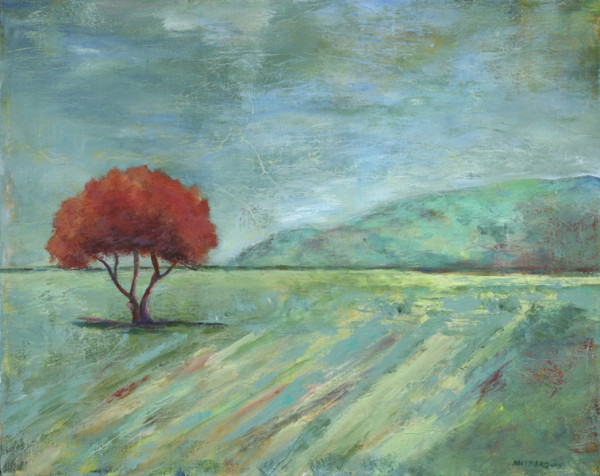 Ann Hart Marquis- a painting of a lone tree that is a metaphor for individuality