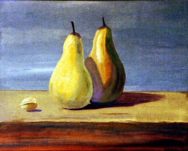 showing how painting a pear is done